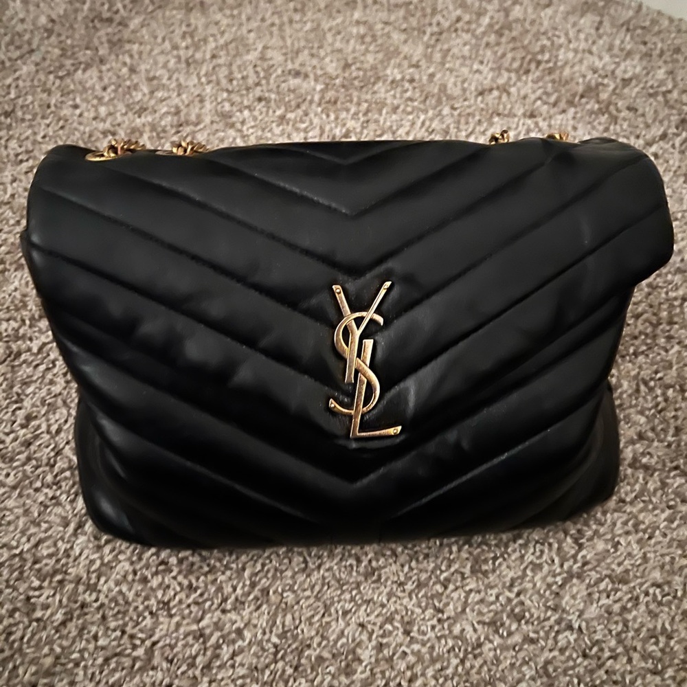 YSL Black Medium Quilted Shoulder Bag